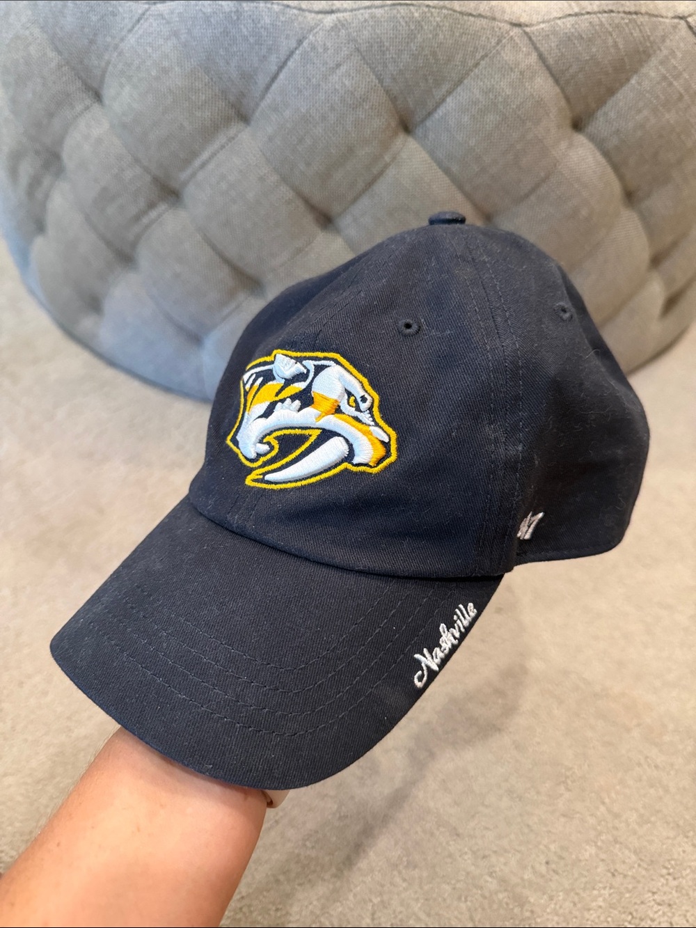 47 Brand Nashville Preds Baseball Cap with Yellow & White Team Logo